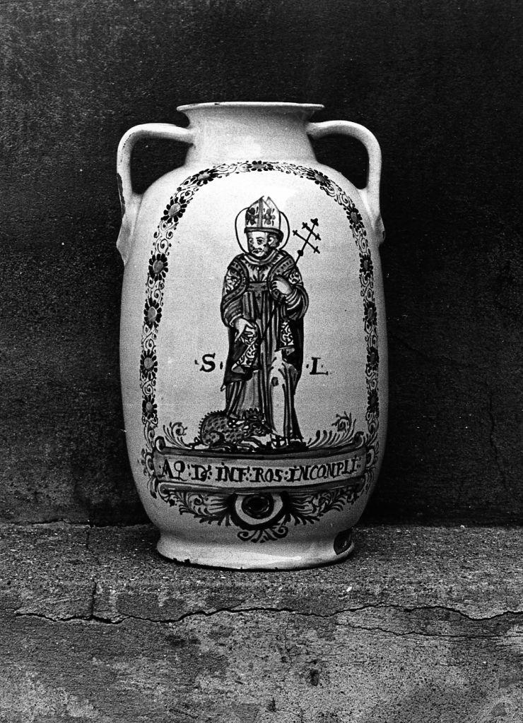 Santo Vescovo (vaso da farmacia) - bottega toscana (metà sec. XVIII)