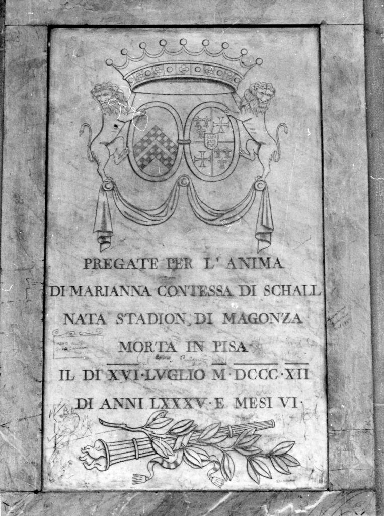 lastra tombale, opera isolata - bottega toscana (sec. XIX)