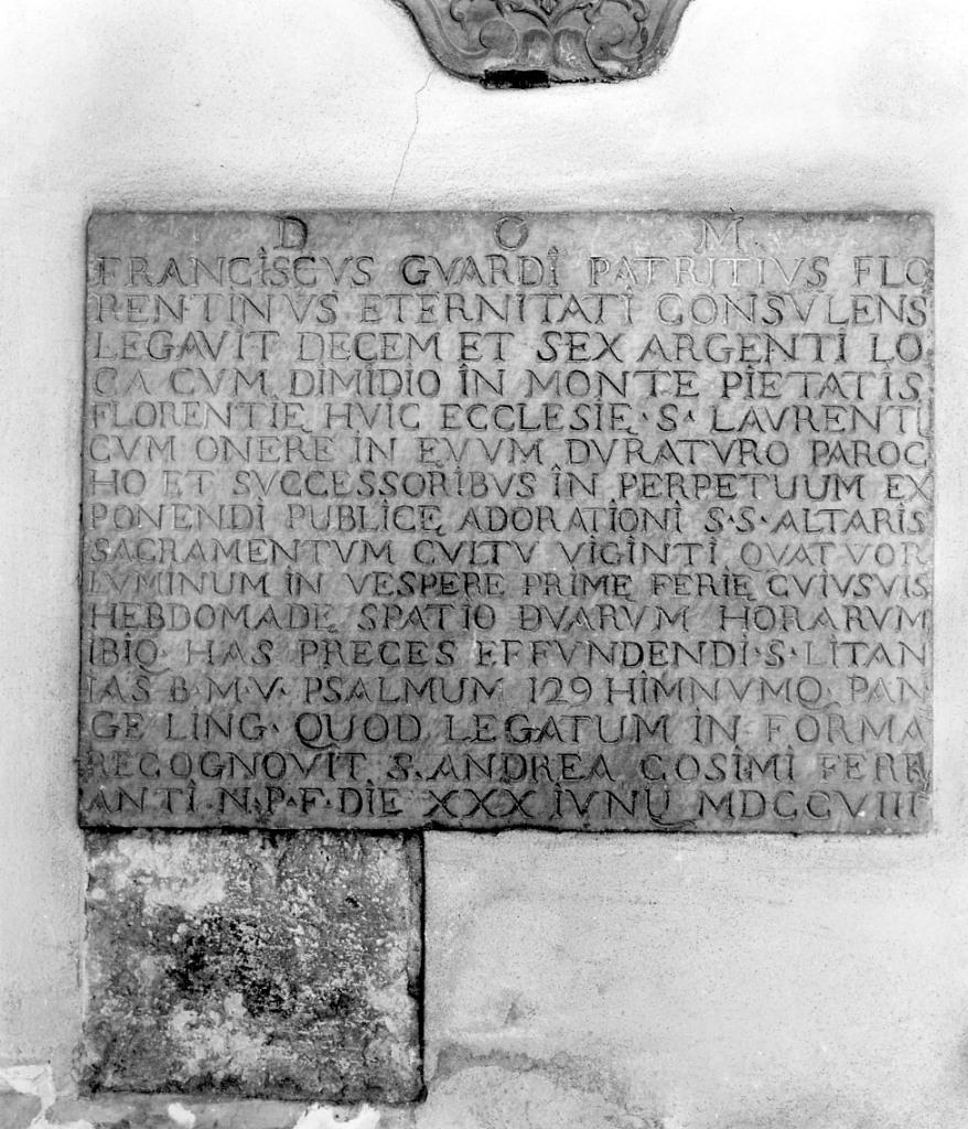 lastra tombale - bottega pisana (sec. XVIII)