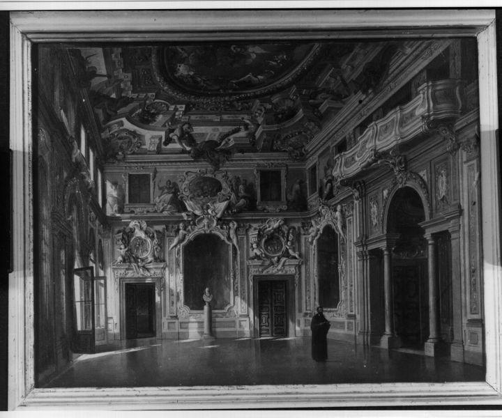 Interno di un istituto religioso (dipinto) - ambito italiano (sec. XX)
