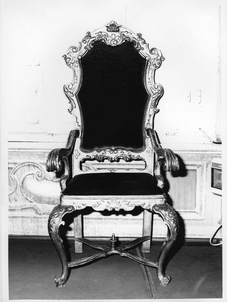 poltrona - bottega toscana (fine/inizio secc. XVIII/ XIX)