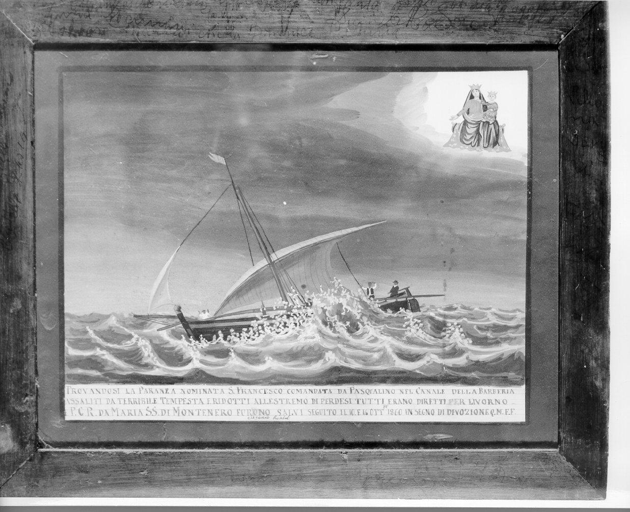 Evento miracoloso della Madonna di Montenero (ex voto) - ambito toscano (sec. XIX)