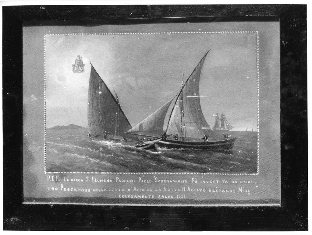 Evento miracoloso della Madonna di Montenero (ex voto) - ambito toscano (sec. XIX)