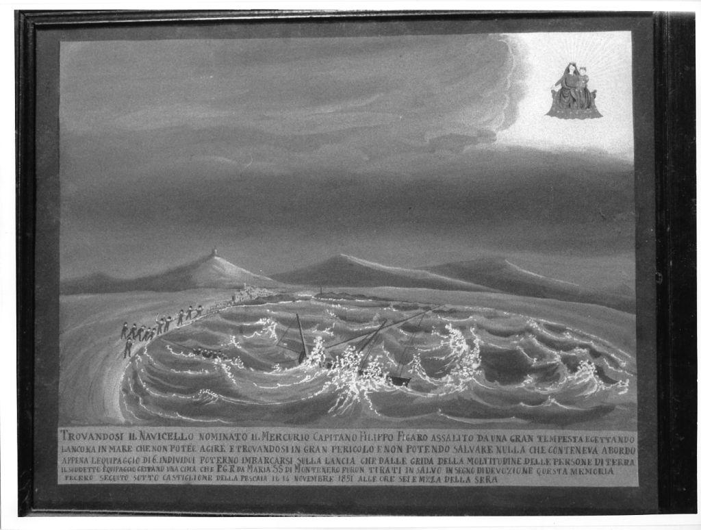 Evento miracoloso della Madonna di Montenero (ex voto) - ambito toscano (sec. XIX)