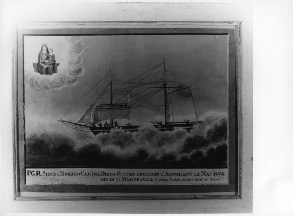 Evento miracoloso della Madonna di Montenero (ex voto) - ambito toscano (sec. XIX)