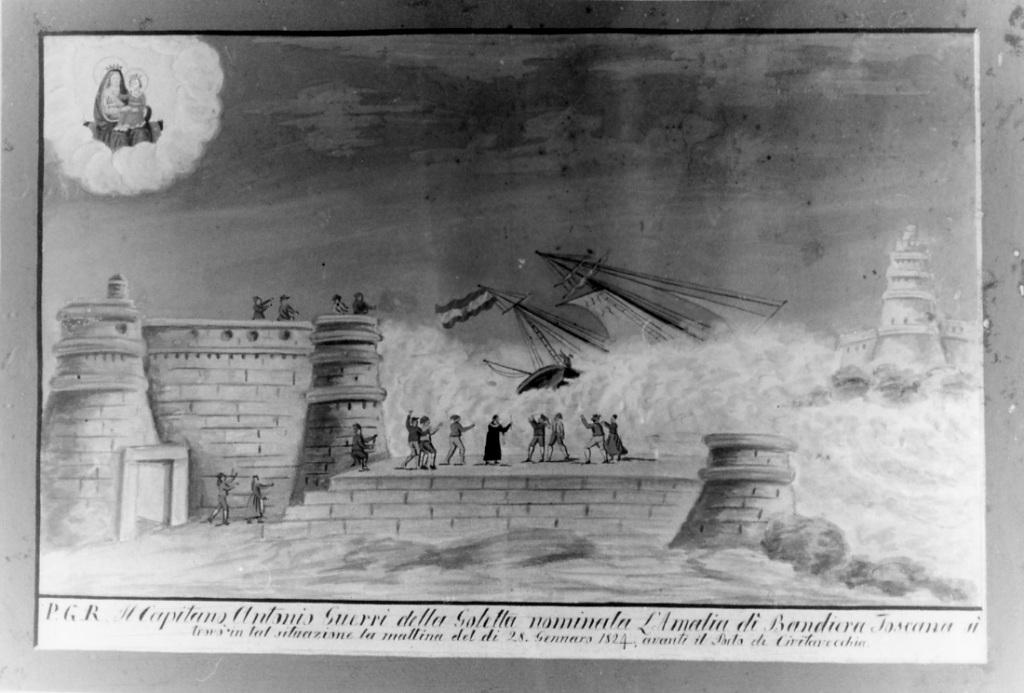 Evento miracoloso della Madonna di Montenero (ex voto) - ambito toscano (sec. XIX)