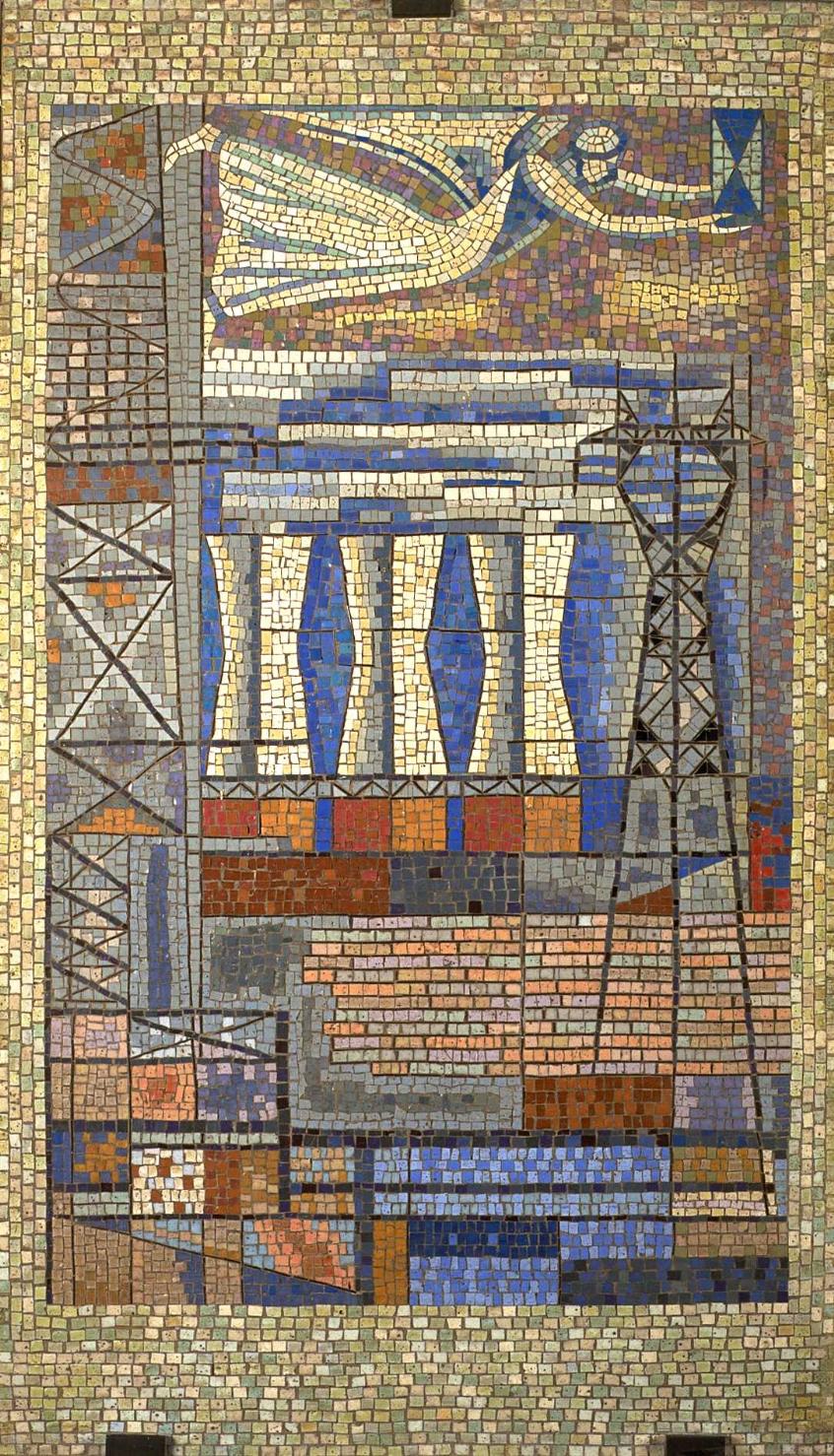 L'energia, figure (decorazione musiva, serie) di Rosi Mino (sec. XX)