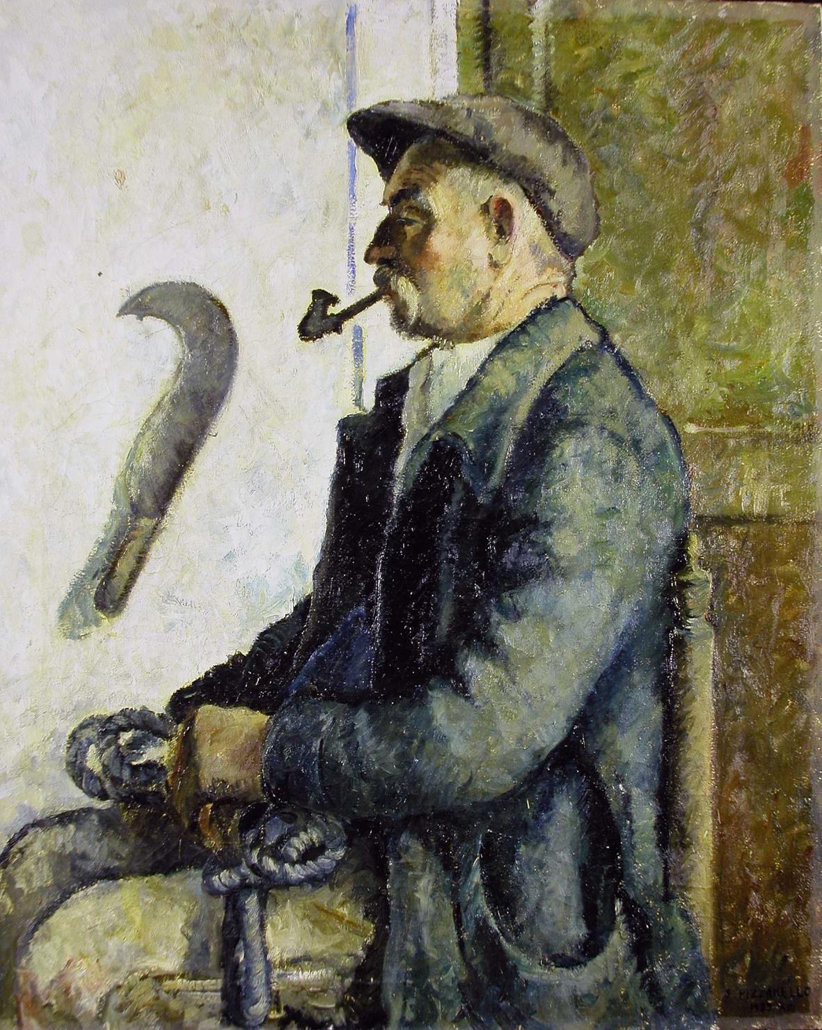 Il contadino, figura di contadino (dipinto, opera isolata) - ambito italiano (sec. XX)