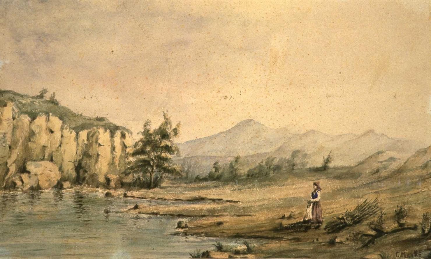Paesaggio, veduta (dipinto, opera isolata) di Markò Karoly (sec. XIX)