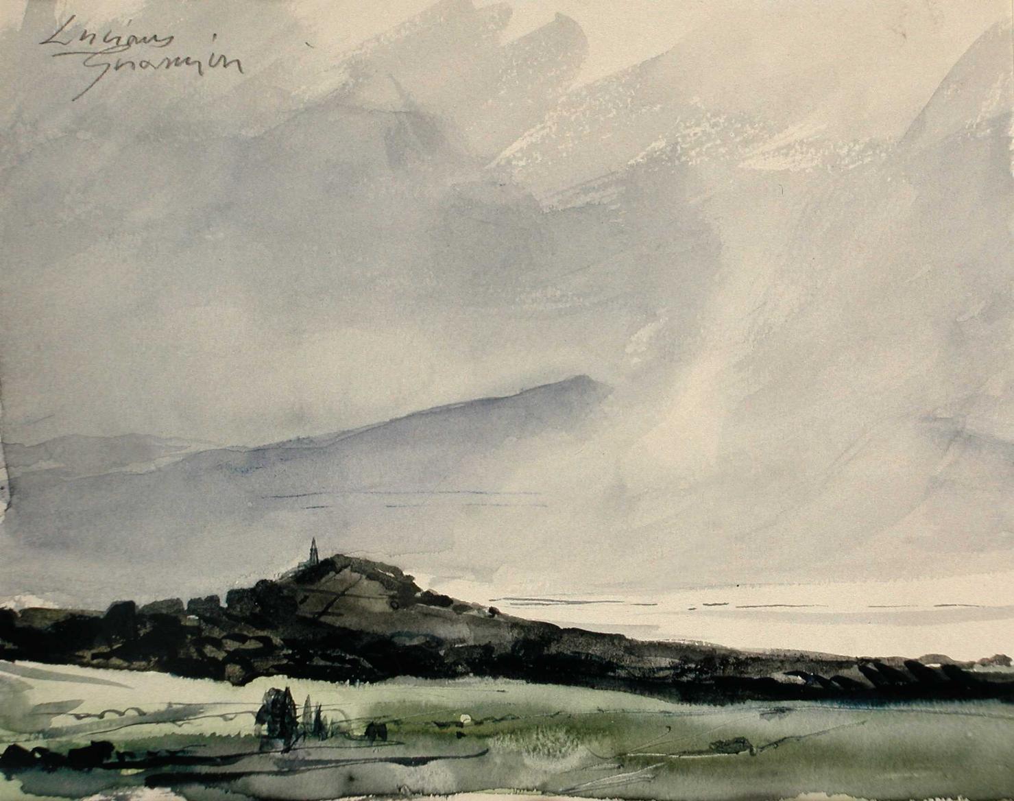 Paesaggio, veduta (dipinto, opera isolata) - ambito italiano (seconda metà sec. XX)