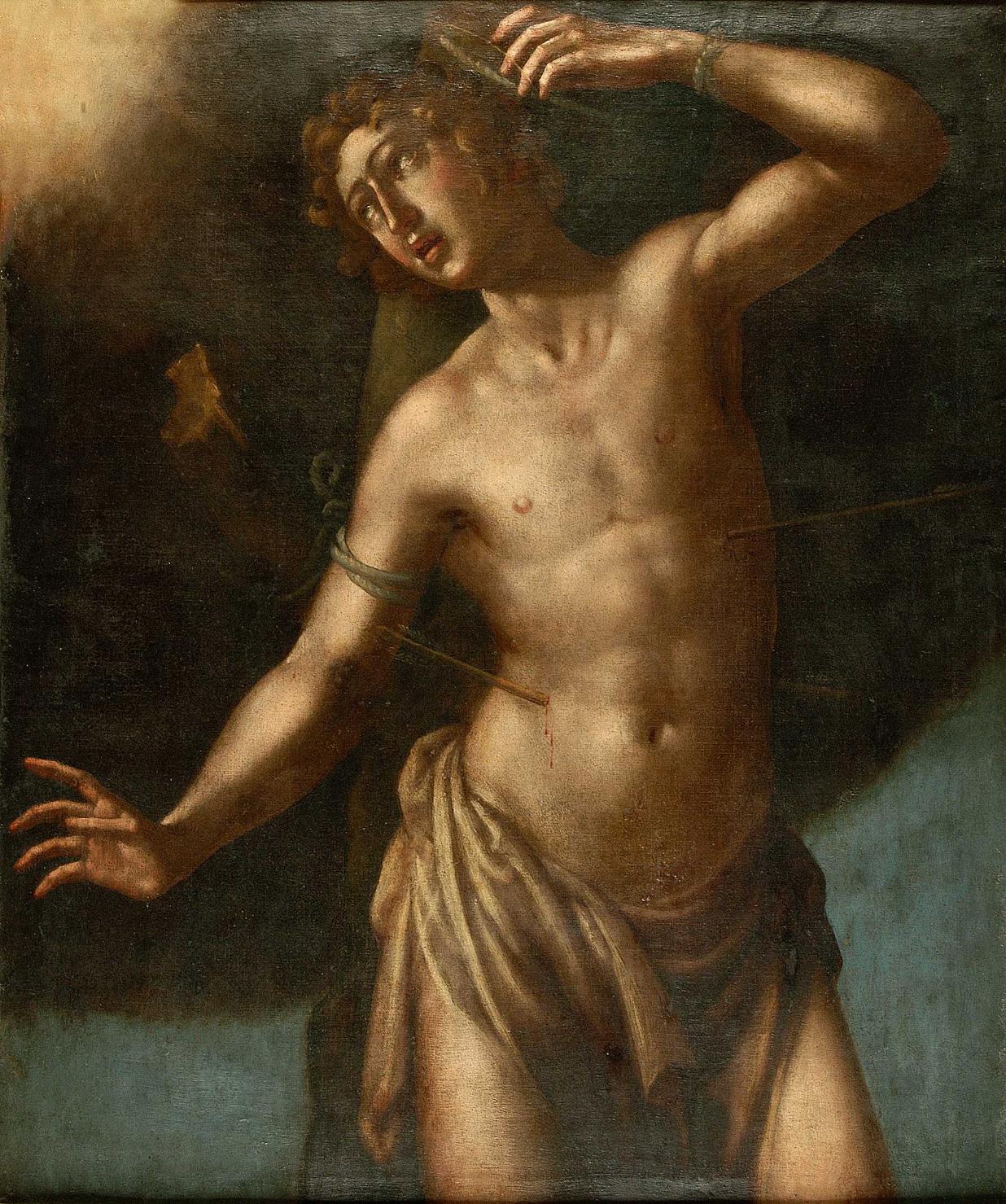 San Sebastiano (dipinto, opera isolata) di Lomi Aurelio (inizio sec. XVII)