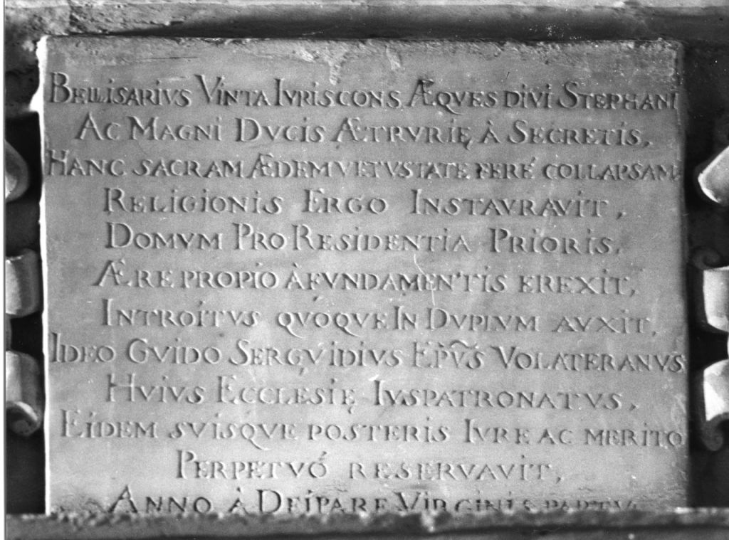 lapide documentaria - bottega italiana (seconda metà sec. XVI)