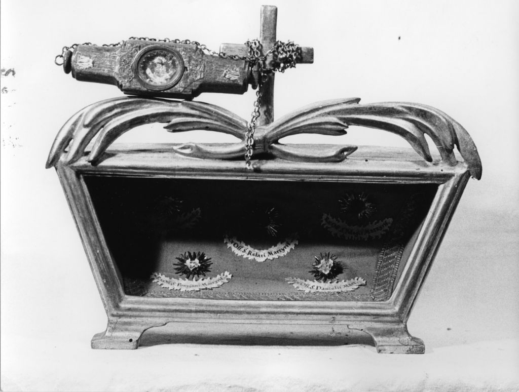 reliquiario a teca - a urna - bottega toscana (fine sec. XIX)