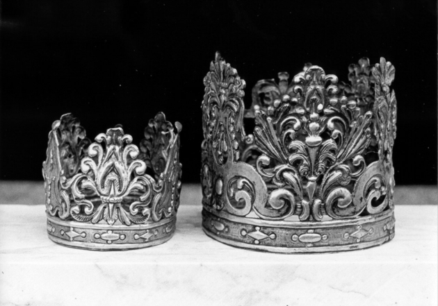 corona da statua, serie - bottega italiana (seconda metà sec. XIX)