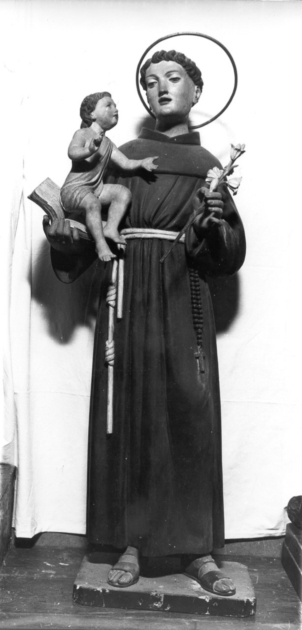 SANT'ANTONIO DA PADOVA CON IL BAMBINO (statua) - bottega italiana (sec. XIX)
