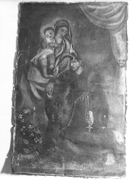 MADONNA CON BAMBINO E SAN FRANCESCO D'ASSISI (dipinto) - ambito toscano (sec. XVIII)