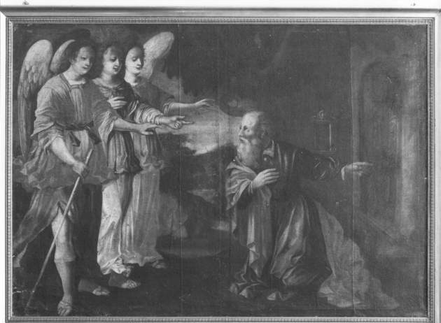 ABRAMO E I TRE ANGELI (dipinto) di Desani Pietro (sec. XVII)