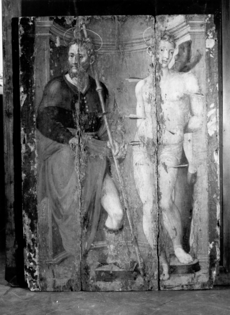 SAN SEBASTIANO E SAN ROCCO (dipinto) di Ezechia da Vezzano detto Zacchia il Vecchio (sec. XVII)