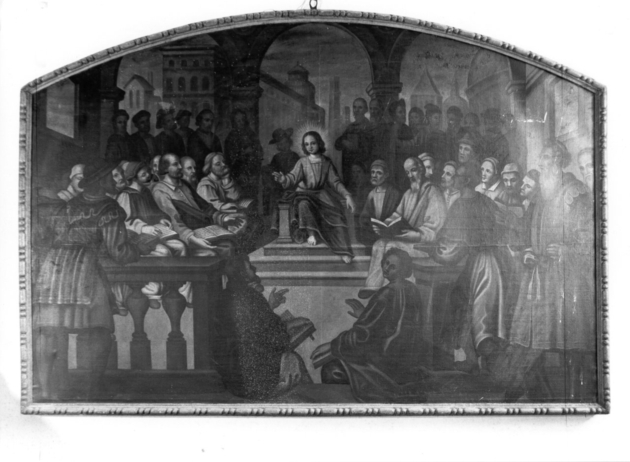 disputa di Gesù con i dottori nel tempio (dipinto) - ambito lucchese (sec. XVII)