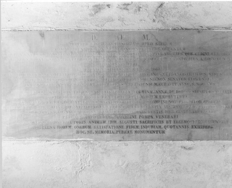 lapide - bottega toscana (sec. XVIII)