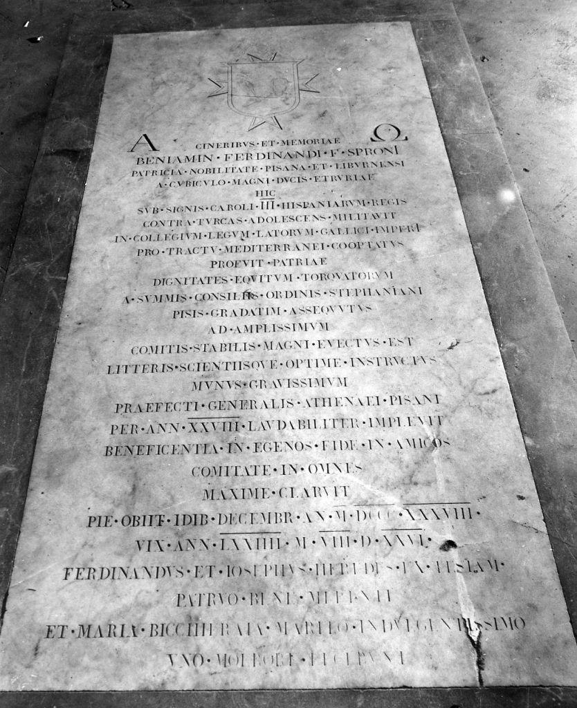 lapide tombale - bottega italiana (sec. XIX)