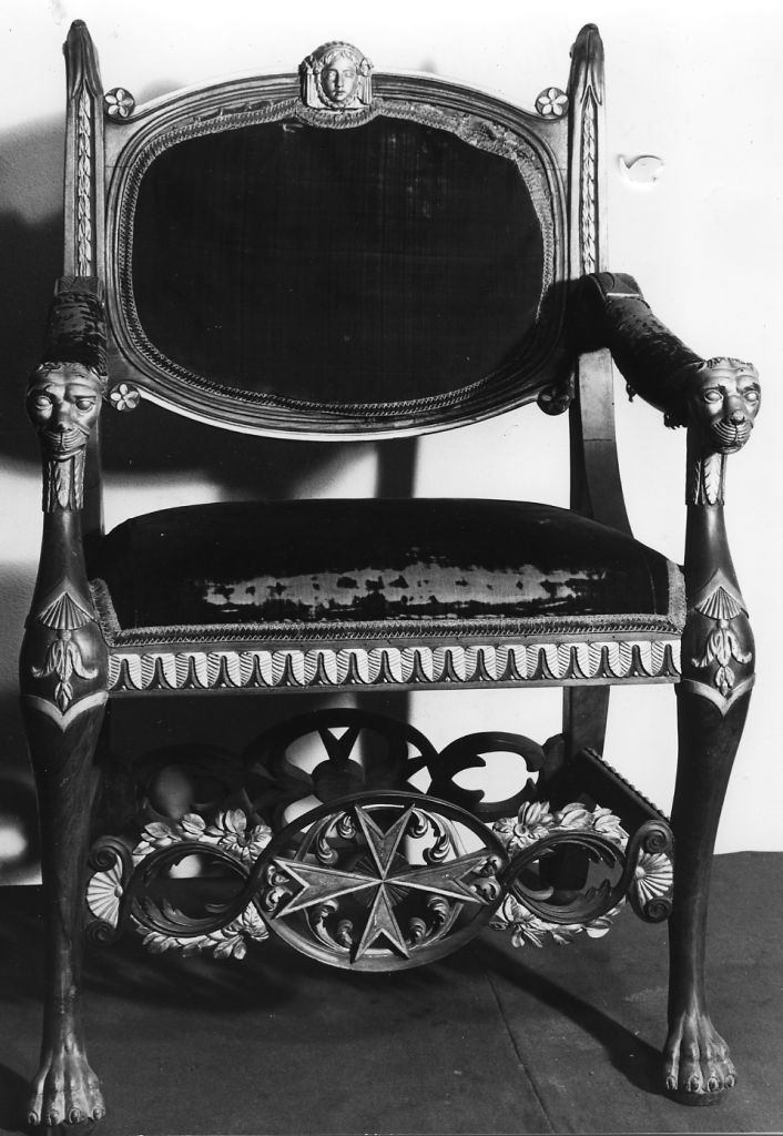 poltrona - bottega italiana (primo quarto sec. XIX)