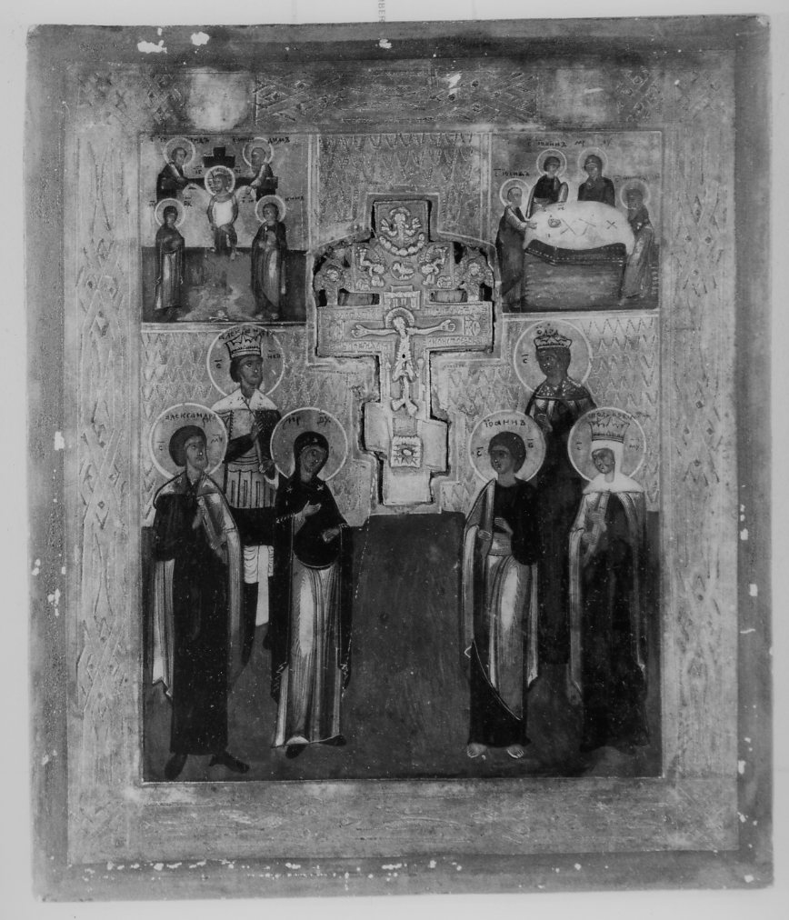 Adorazione della Croce (?) (icona) - ambito russo (sec. XIX)