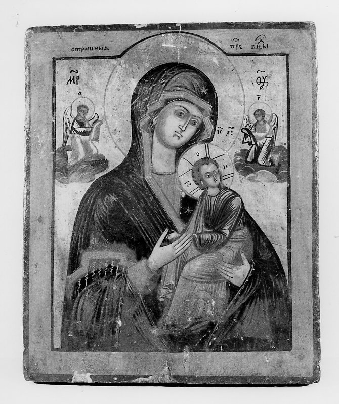 Madre di Dio di Tichvin, Madonna con Bambino (icona) - ambito russo (sec. XIX)