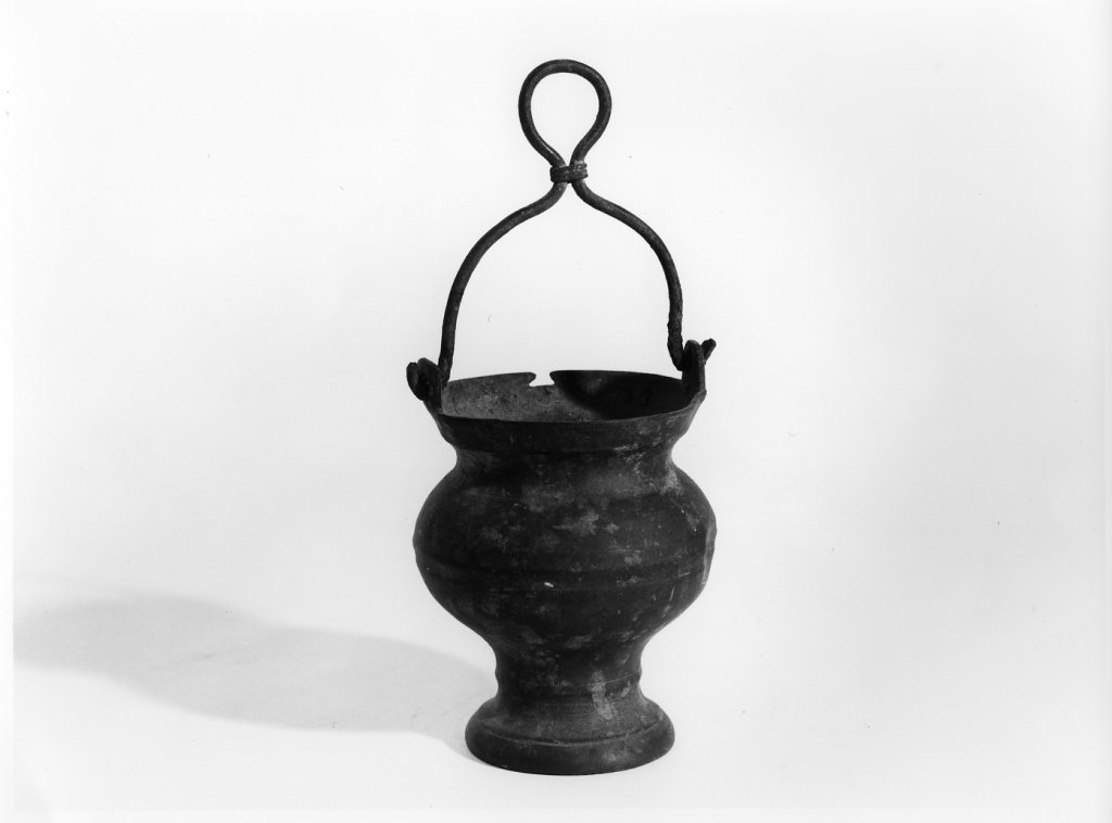 secchiello per l'acqua benedetta - bottega toscana (secc. XVI/ XVII)