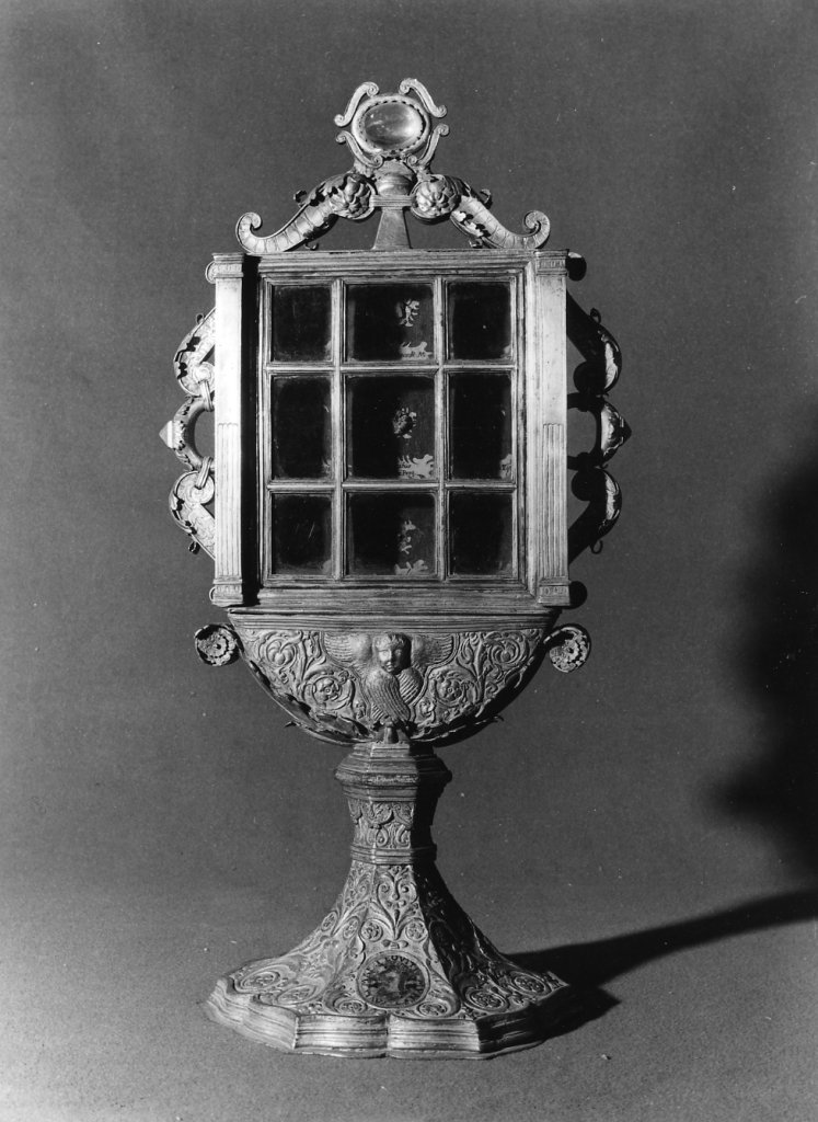 reliquiario a teca - bottega toscana (sec. XVI)