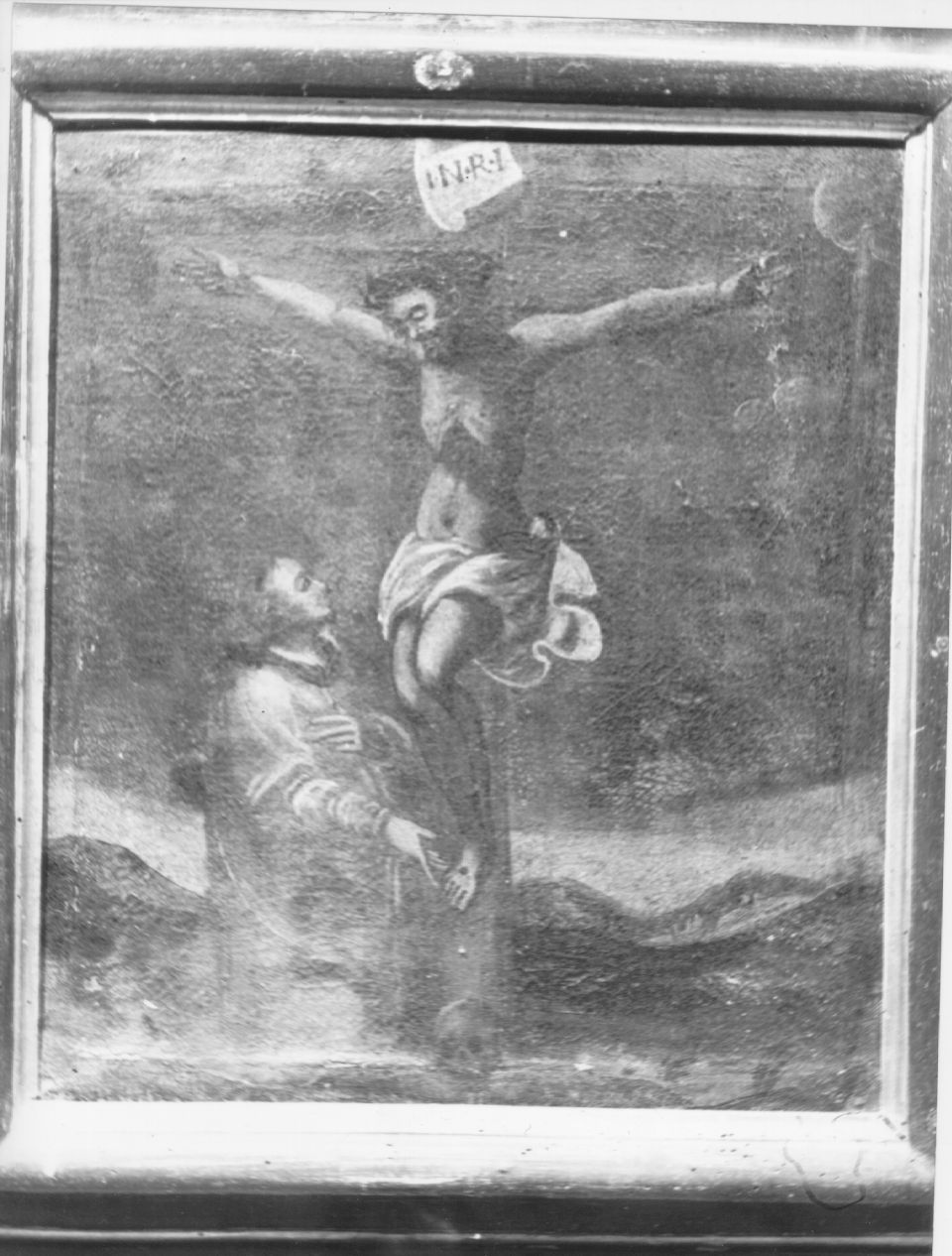 San Francesco d'Assisi in preghiera davanti alla croce (dipinto) - bottega toscana (sec. XVIII)