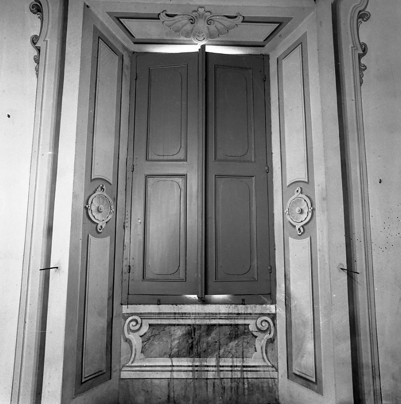 motivo decorativo a finto marmo (addobbo di dipinto) di Pochini Luigi (sec. XVIII)