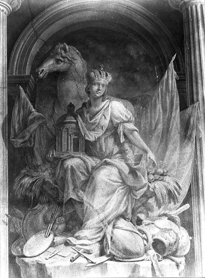 Il tempo che sconfigge Mercurio (decorazione pittorica) di Tempesti Giovanni Battista, Tarocchi Mattia (seconda metà sec. XVIII)