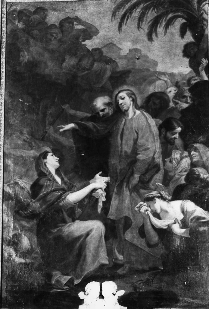 Cristo fa aprire il sepolcro di Lazzaro (dipinto) di Tempesti Giovanni Battista (sec. XVIII)