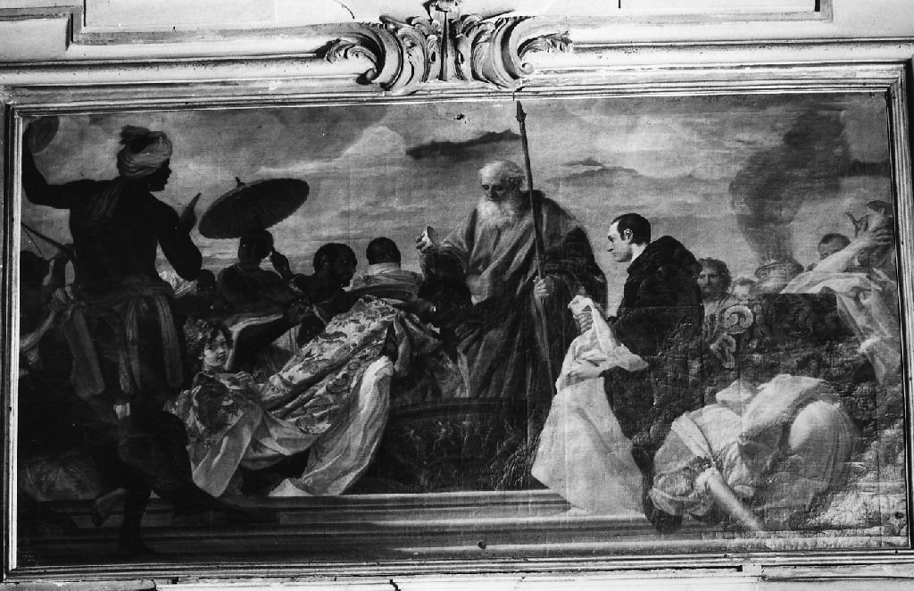 San Matteo che battezza regina etiope (dipinto) di Benefial Marco (prima metà sec. XVIII)