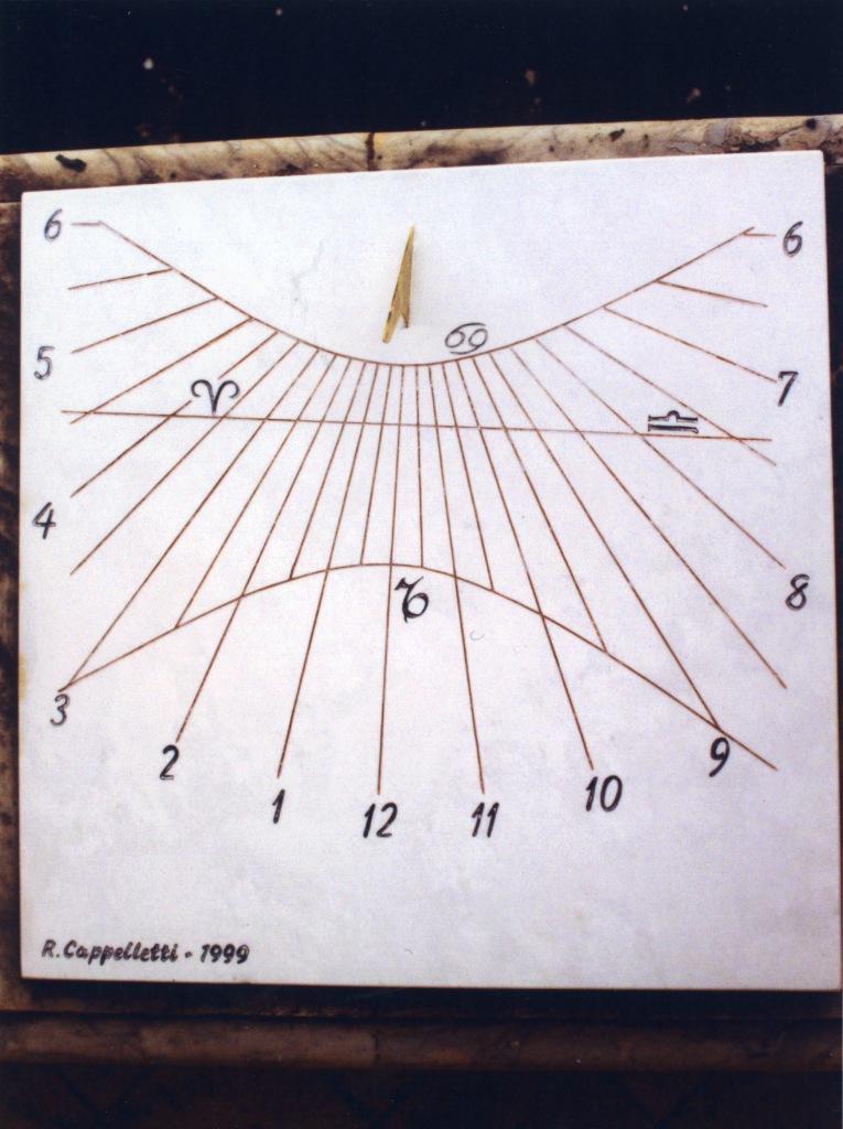 orologio solare - bottega italiana (seconda metà sec. XX)