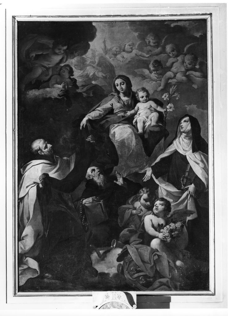 Madonna del Carmelo con Bambino in trono (dipinto) di Meucci Vincenzo (sec. XVIII)