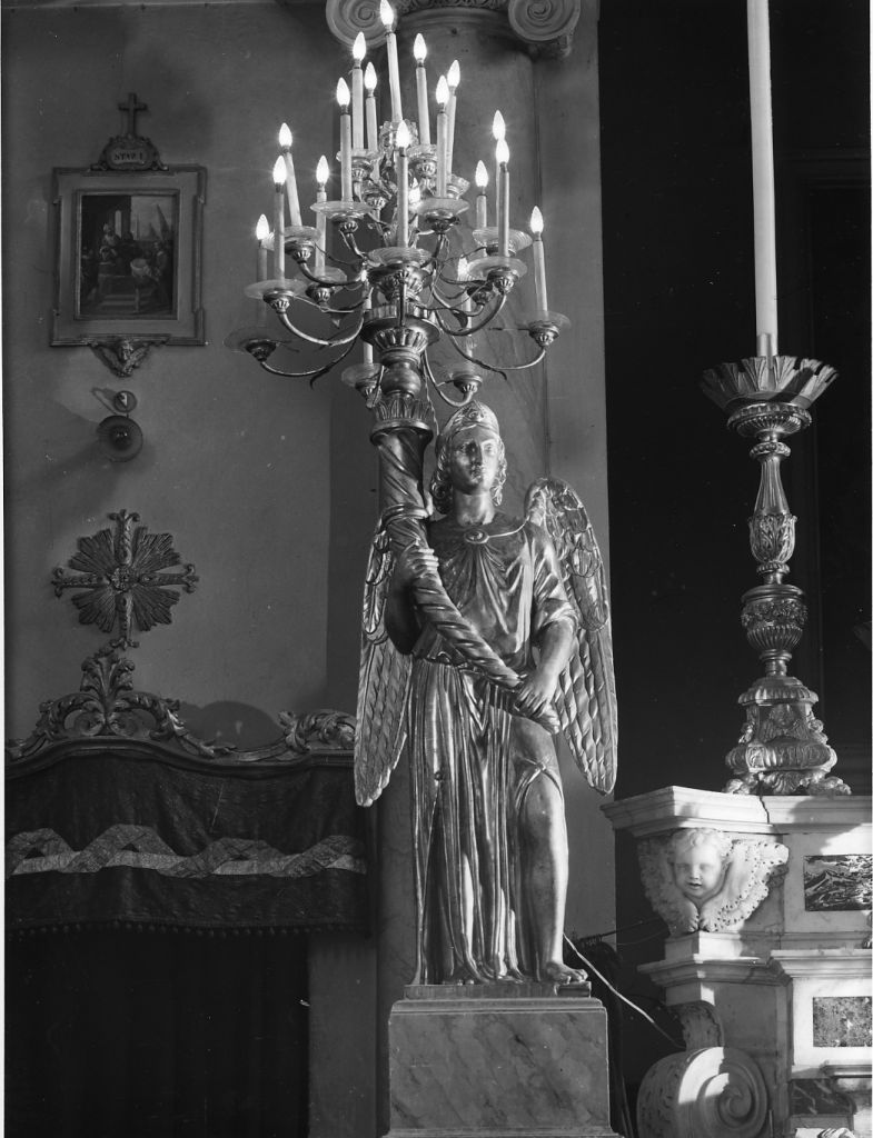 angelo (candelabro - a statua, serie) - bottega italiana (secc. XVII/ XVIII)