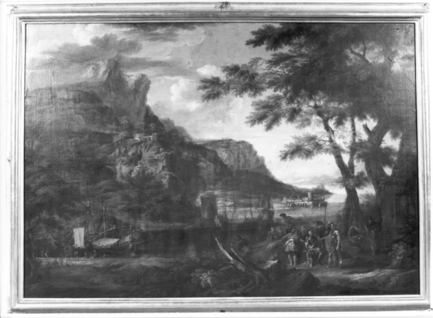 VEDUTA DI ESTUARIO (dipinto) di Panfi Romolo (seconda metà sec. XVII)
