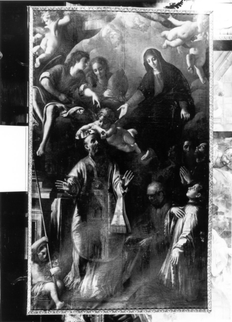 APPARIZIONE DELLA MADONNA A SAN NICOLA (dipinto) di Lombardi Giovanni Domenico detto Omino (prima metà sec. XVIII)