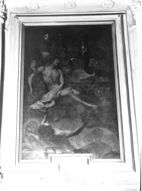 Cristo in pietà (dipinto, opera isolata) di Marinari Onorio (attribuito) (sec. XVII)