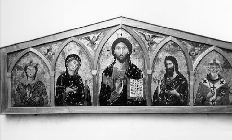 Dossale di San Silvestro, Cristo Pantocratore (dipinto) - ambito pisano (seconda metà sec. XIII)
