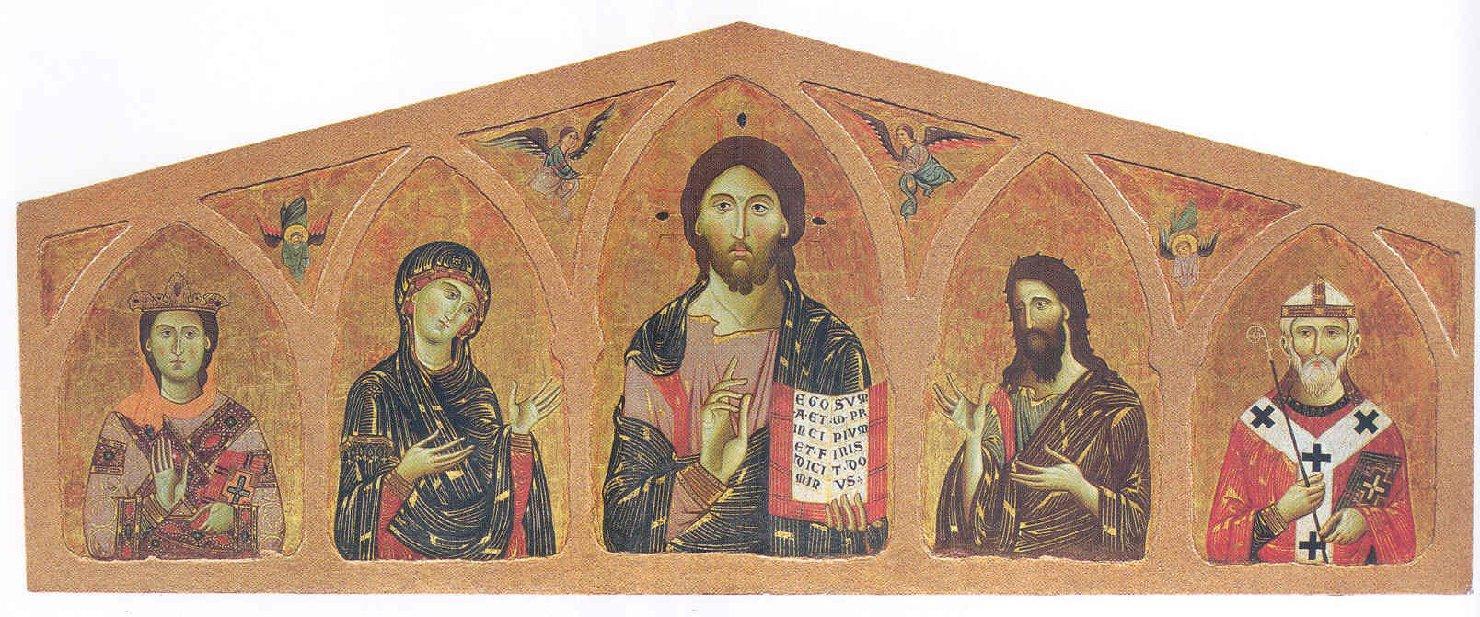 Dossale di San Silvestro, Cristo Pantocratore (dipinto) - ambito pisano (seconda metà sec. XIII)