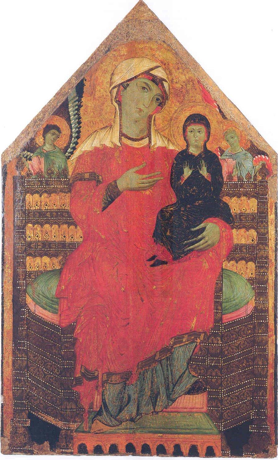 Sant'Anna in trono con la Madonna bambina (dipinto, opera isolata) di Maestro di San Martino (terzo quarto sec. XIII)