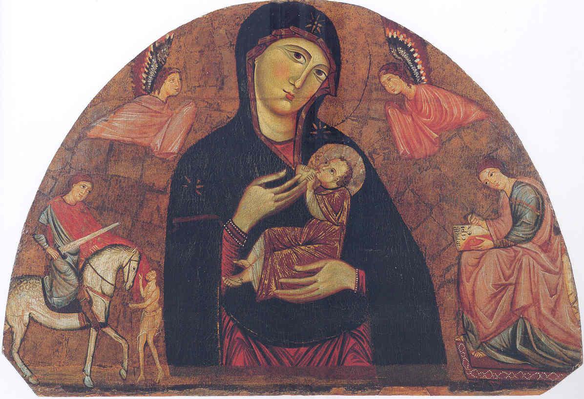 Madonna con Bambino (dipinto, frammento) di Maestro di San Martino (seconda metà sec. XIII)
