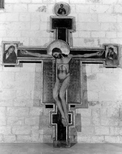 Cristo crocifisso, Madonna e San Giovanni (croce dipinta) di Giotto di Bondone (scuola) (inizio sec. XIV)