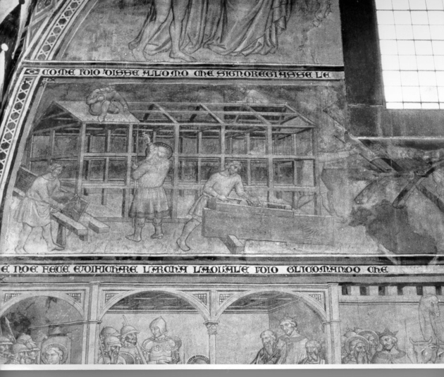 costruzione dell'arca di Noè (dipinto) di Martino di Bartolomeo di Biagio (sec. XIV)