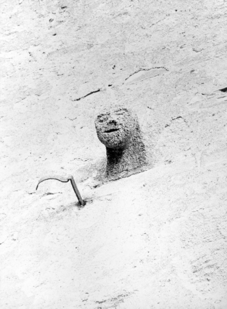 testa d'uomo (protome) - ambito italiano (secc. XII/ XIII)