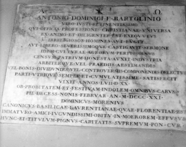 lapide tombale - ambito toscano (sec. XIX)