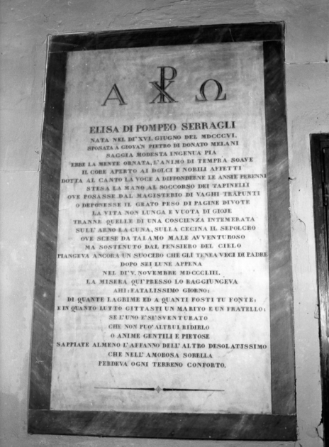 lapide - ambito italiano (sec. XIX)